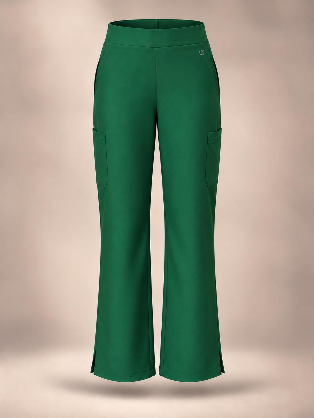 Calça Bellatrix™ de pernas retas verde — vista frontal, fotografia flutuante